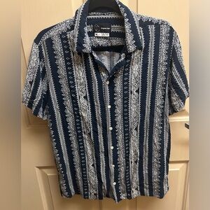 Original Use Navy and White Striped Men's Shirt